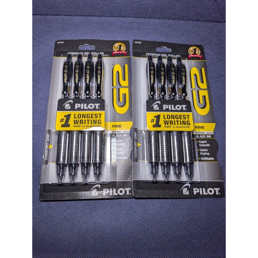 PILOT G2  Retractable Rolling Ball Gel Pens 4-Count Black Ink Set of 2